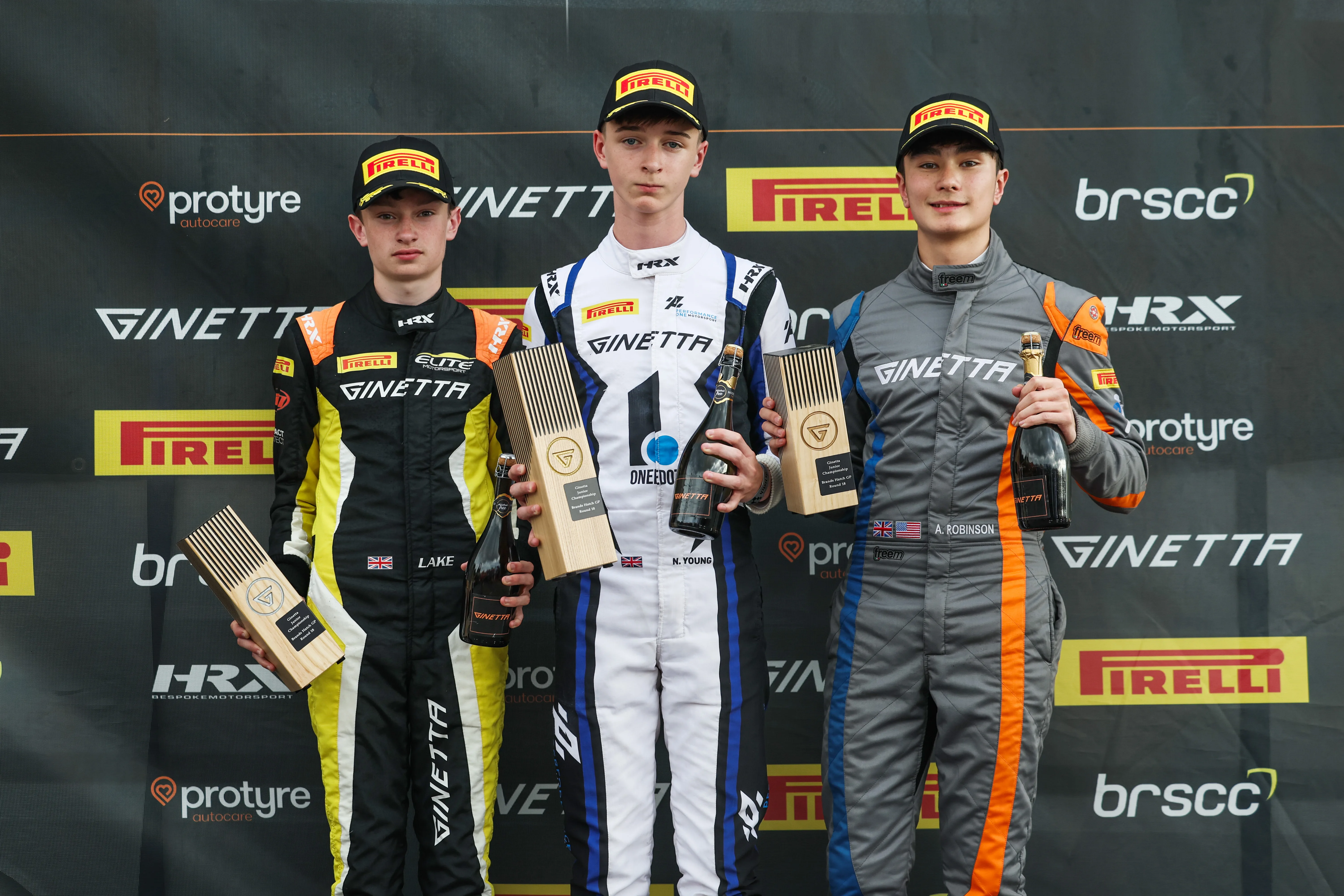 Andrew Robinson class podium celebration in 2025